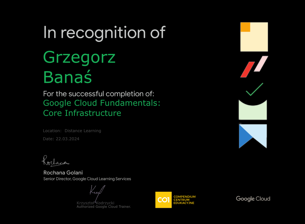 Certyfikat Google Cloud