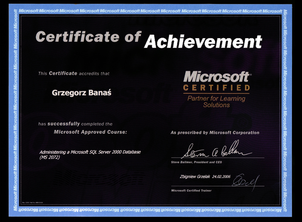 Ceryficate microsoft SQL Server